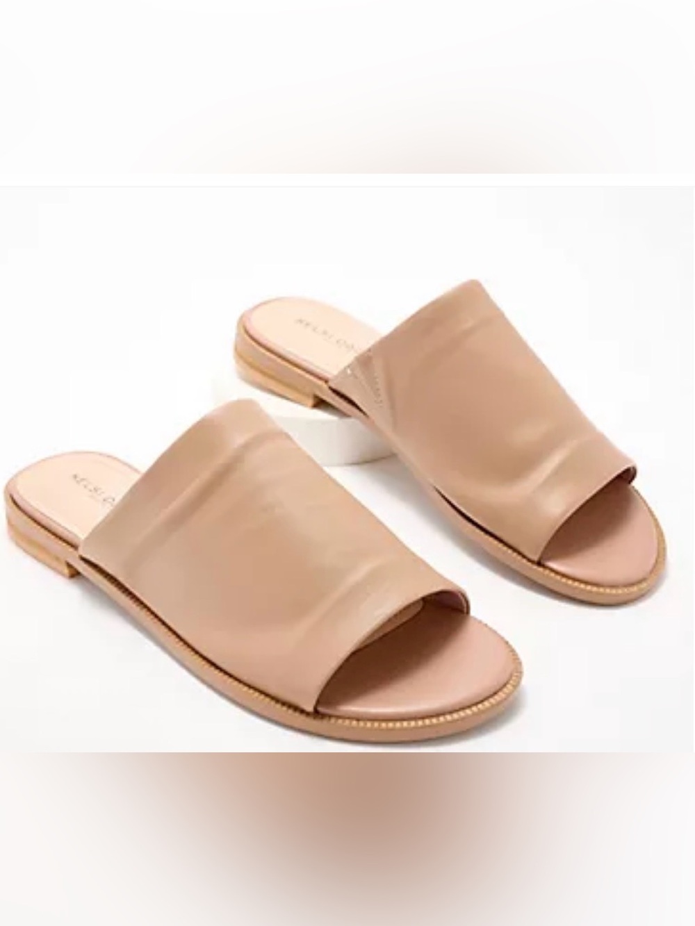 Kelsi Dagger Women's Nude blush leather Ruthie Slide Sandals - 7.5
